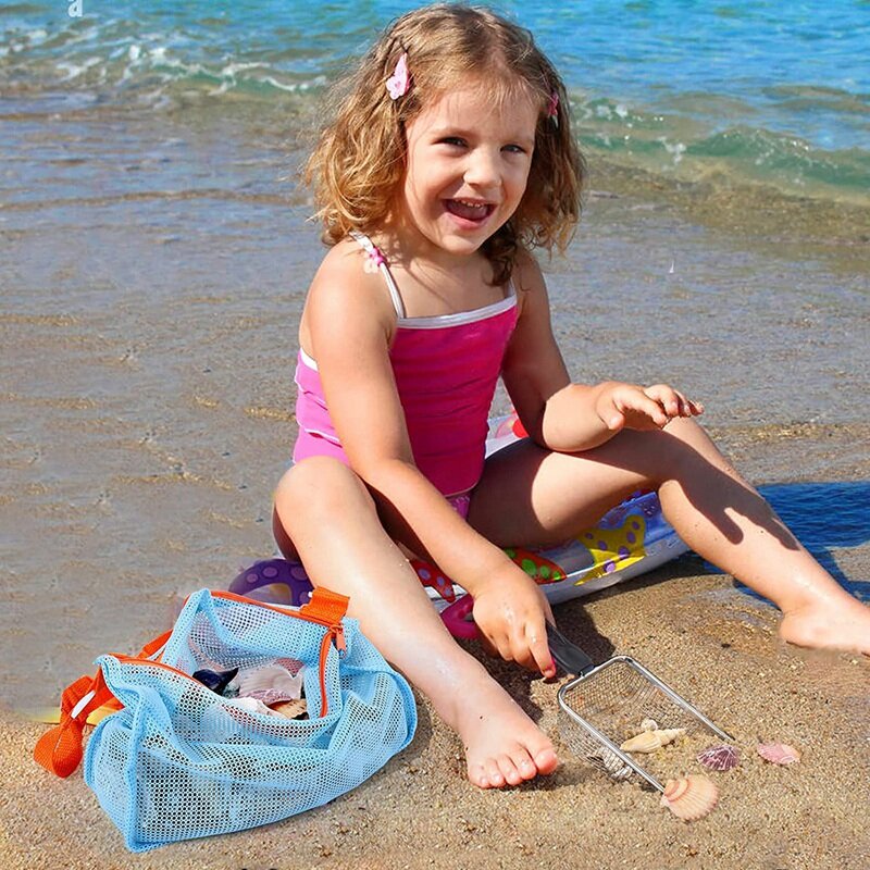 شاطئ شبكة مجرفة الاطفال قذيفة جمع مجرفة لعبة الشاطئ لتصفية الرمال لالتقاط قذائف