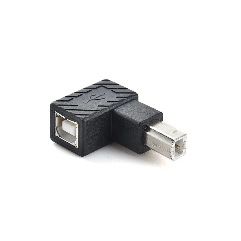 USB 2.0 نوع B طباعة محول 90 درجة حتى أسفل اليسار الزاوية اليمنى التوصيل موسع جاك ذكر إلى أنثى محول للطابعة الماسح الضوئي