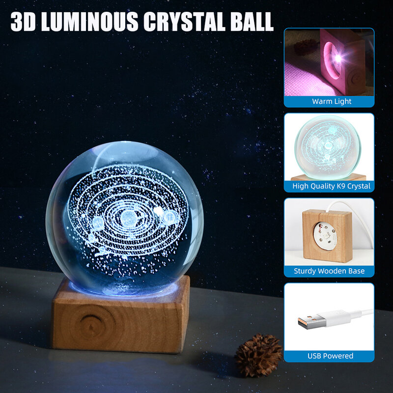 كرة بلورية مضيئة ثلاثية الأبعاد