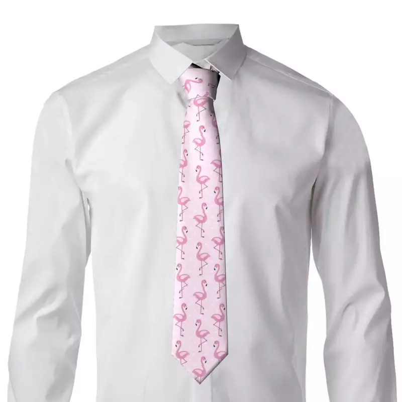 ربطة عنق فلامنغو لطيفة للرجال ، نقاط بولكا ، خربش ، مخصص ، ربطات عنق ، ريترو ، ربطة عنق غير رسمية ، ملابس يومية للذكور ، إكسسوارات ربطة عنق
