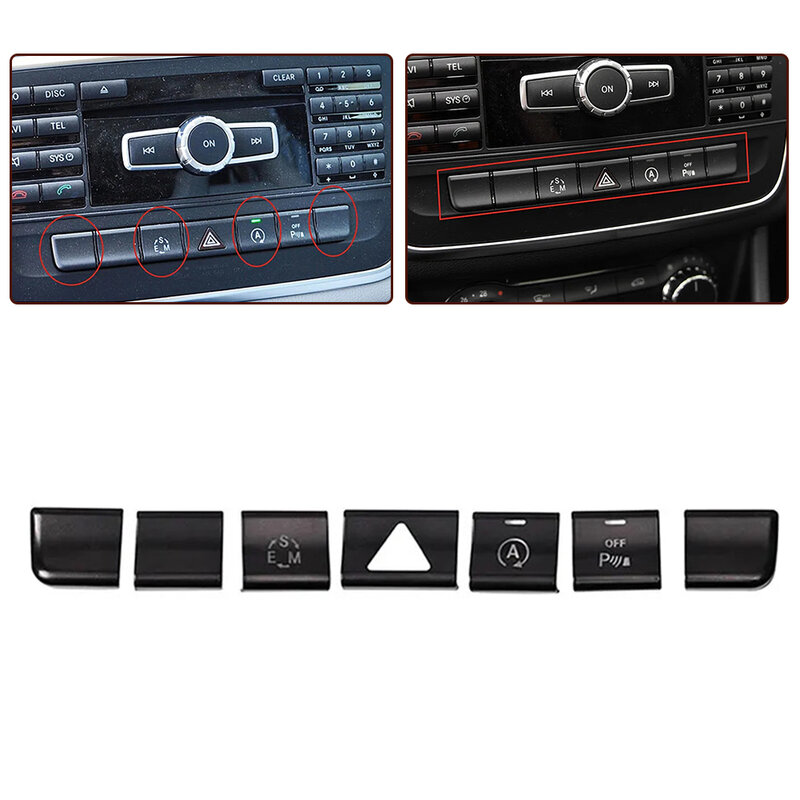 ملصق ديكور داخلي للسيارة لمرسيدس بنز ، التصاق قوي ، GLA ، CLA ، A ، B ، Class ، أزرار وحدة التحكم المركزية