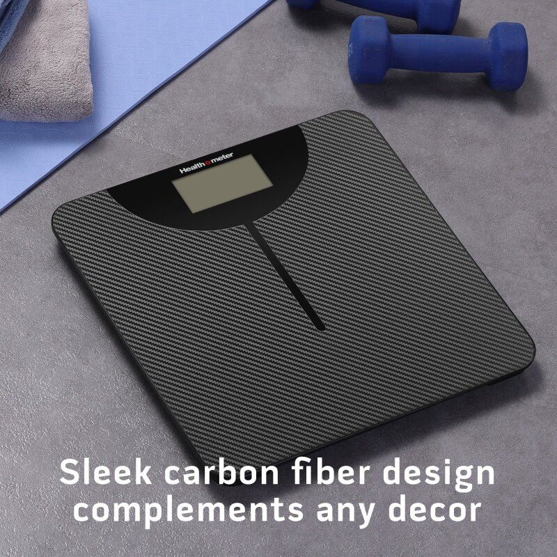 مقياس وزن الجسم الرقمي من ألياف الكربون ، مقياس الصحة o ، شاشة LCD ، سعة 400 رطل
