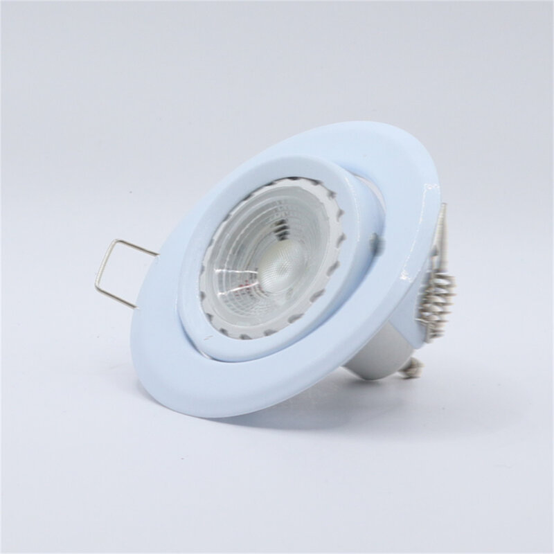 إطار ضوء LED خفيف ، حامل مصباح معدني حديدي ، ثقب أبيض مقطوع ، 62 ، GU10 ، MR16