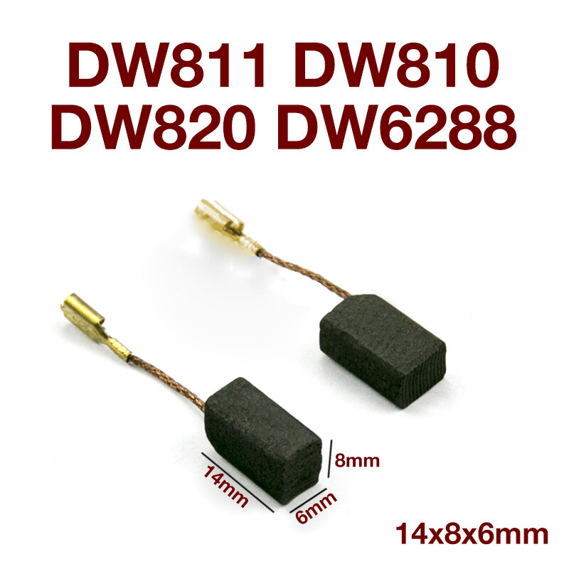 أدوات كهربائية لفرشاة الكربون DW810 من DEWALT DW810 DW811 DW820 DW6288 قطع غيار لفرشاة الكربون بزاوية 14x8x6mm