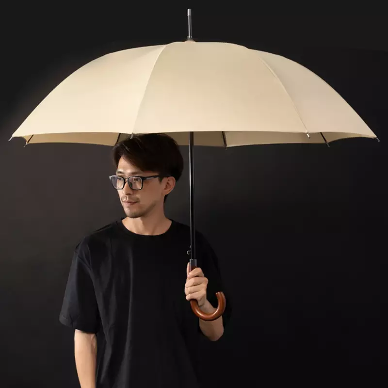 وصول جديدة اليابانية العلامة التجارية مظلة طويلة 8K يندبروف مقبض خشبي كبير الرجال المظلات المطر جودة الأعمال الكلاسيكية باراغواي