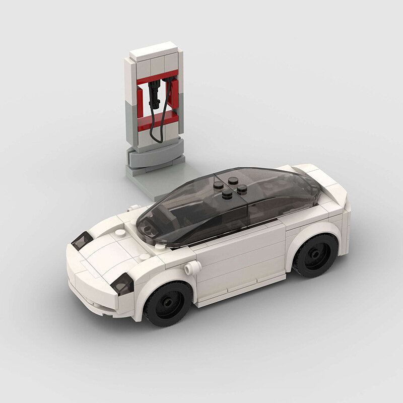 MOC التقنية Teslaed نموذج X 3 S cyberتراك جديد الطاقة سيارة اللبنات مدينة مركبة كهربية الطوب لعب هدايا للأطفال صبي