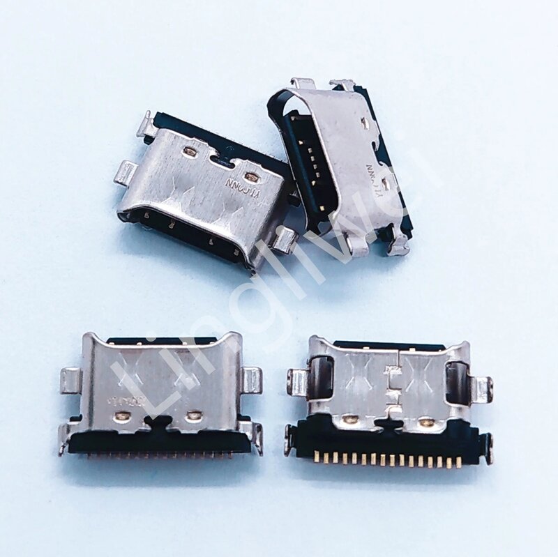 موصل شحن USB صغير من النوع C ، مقبس قفص الاتهام ، النوع C ، 16Pin ، سامسونج غالاكسي A20 ، A21S ، 10-من من من من