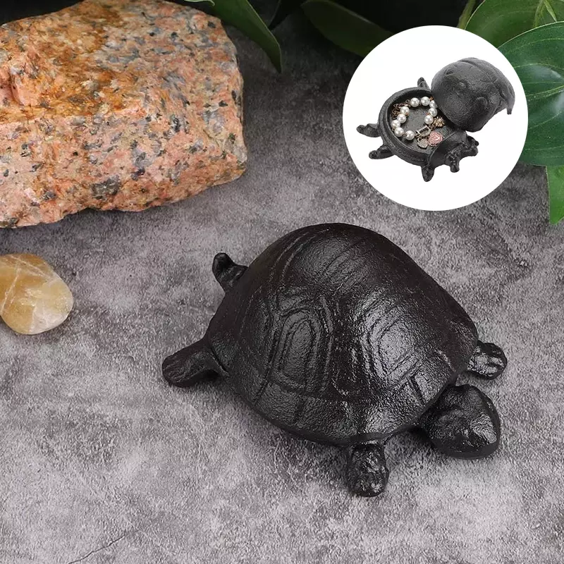 1PCS Private Safe Stash Metal Turtle Key Hider Outside Spare Door Outdoor Garden Statues Ornament Indoor Decoration Jewelry Box