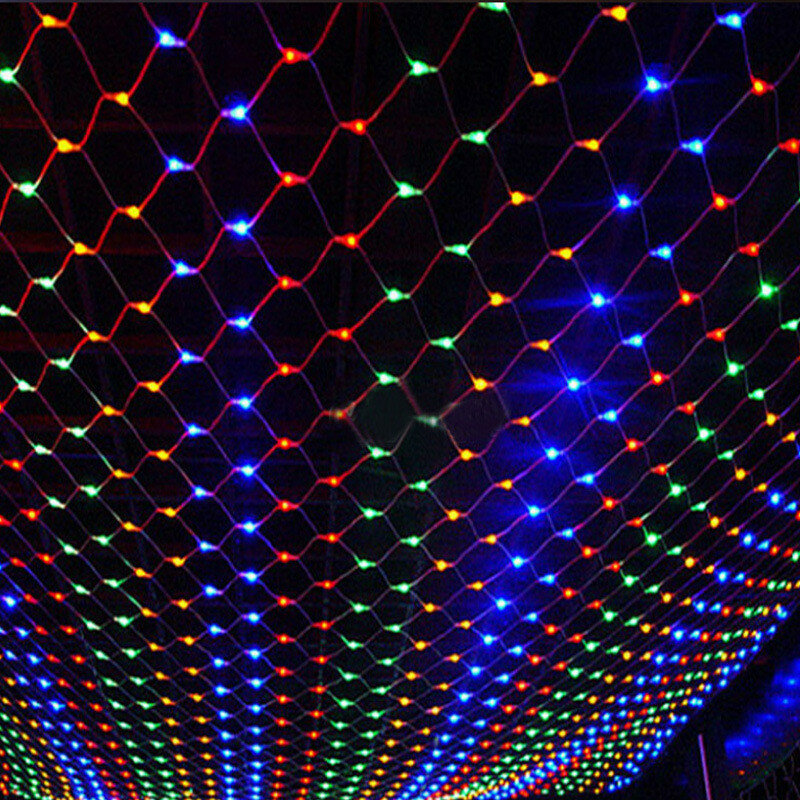 عيد الميلاد صافي ضوء في الهواء الطلق شبكة تعمل بمصابيح LED شبكة سلسلة ضوء حديقة عطلة حفل زفاف الجنية ضوء جارلاند أضواء عيد الميلاد في الهواء الطلق