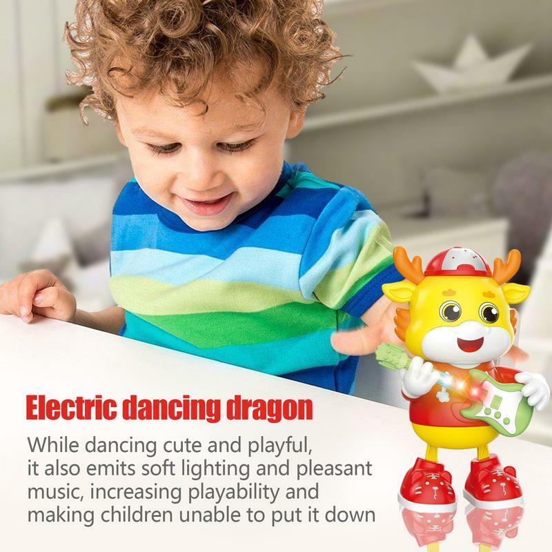 لعبة تنين راقصة كرتونية كهربائية للأطفال ، موسيقى ، محمولة ، تعليمية ، طفل صغير ، بنات ، أولاد