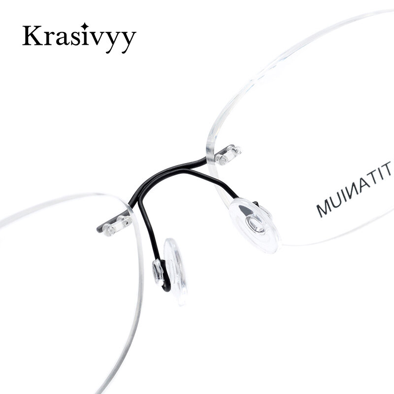 كراسيفي-نظارات كلاسيكية من التيتانيوم الخالص للرجال ، بدون إطار ، وصفة طبية ، خفيفة للغاية ، بدون إطار