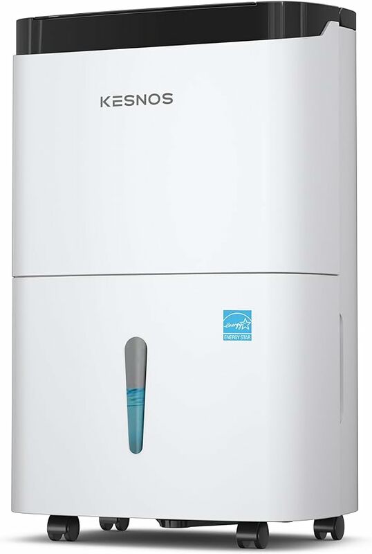 جهاز إزالة الرطوبة المنزلي من Kesnos للطاقة للمساحة ، Star pits ، حتى قبو قدم مربع مع خرطوم تصريف ، خرطوم تصريف