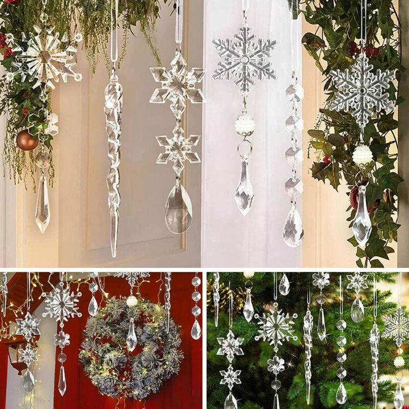 الاكريليك شجرة عيد الميلاد المعلقات ، الثلج والجليد الشريط ، أداة زينة عيد الميلاد ، جديد