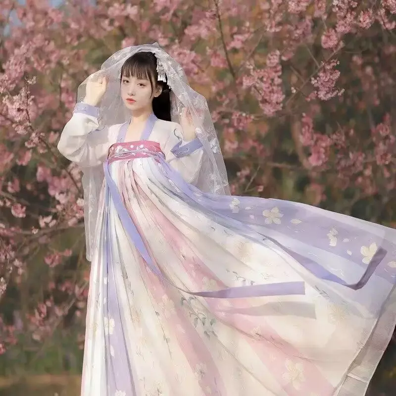 فستان رقص هانفو صيني تقليدي للنساء ، تأثيري ، زي خرافي ، سلالة الأغاني القديمة ، مقاس كبير ، XL