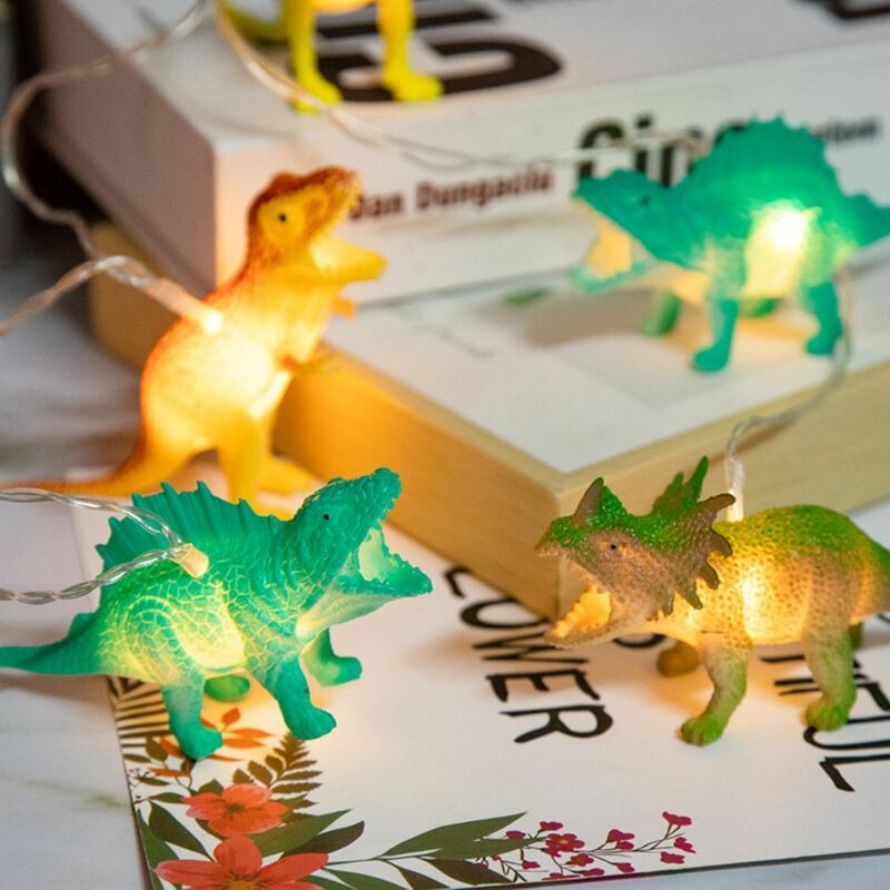 بولي كلوريد الفينيل ديناصور سلسلة أضواء لعيد الميلاد ، بطارية تعمل بالطاقة ، سلسلة الجنية ، ضوء دافئ ، الإبداعية ، مصباح معلق عيد الميلاد ، 10 LED