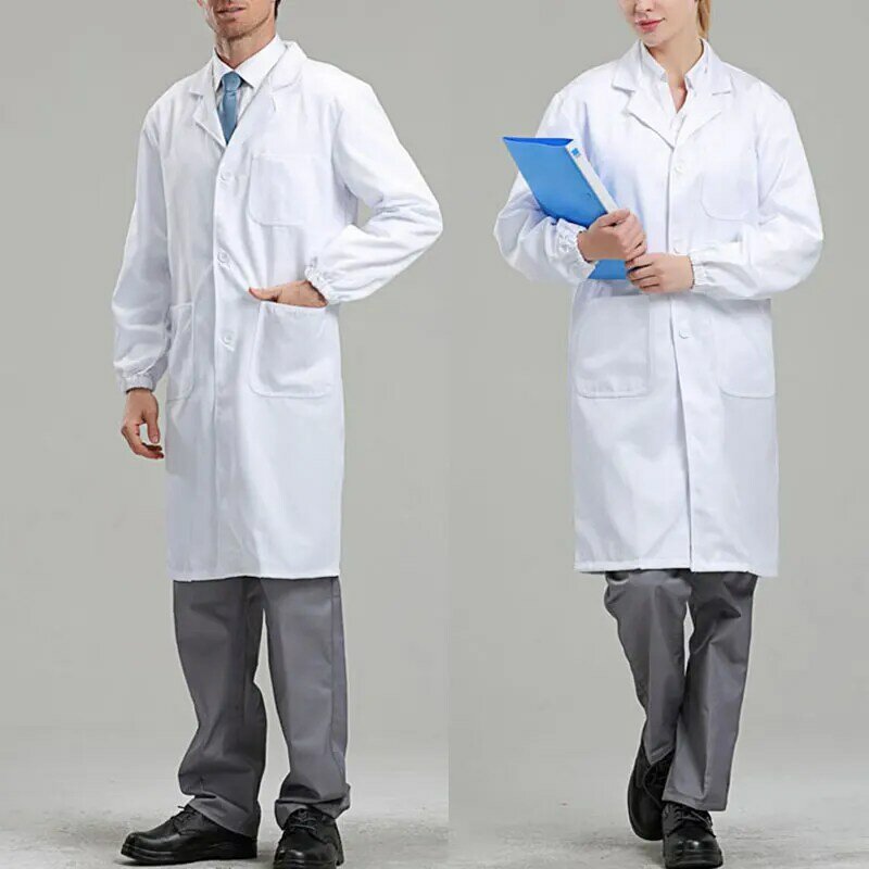 معطف مختبر أبيض بأكمام طويلة ، زي ممرضة طبية ، بلوزة طبيب ، تخصيص معقول من Logol