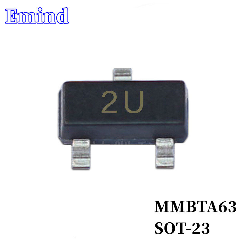 200/500/1000/2000/3000 قطعة MMBTA63 SMD ترانزستور SOT-23 بصمة 2U 30 فولت/500mA PNP دارلينجتون ترانزستور مكبر للصوت ثنائي القطب