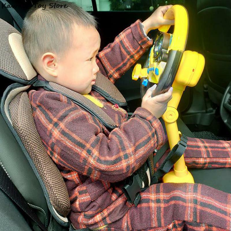 لعبة كهربائية محاكاة عجلة القيادة مع الضوء والصوت التعليمية للأطفال المشارك الطيار لعبة سيارة الأطفال لعبة الصوتية هدية