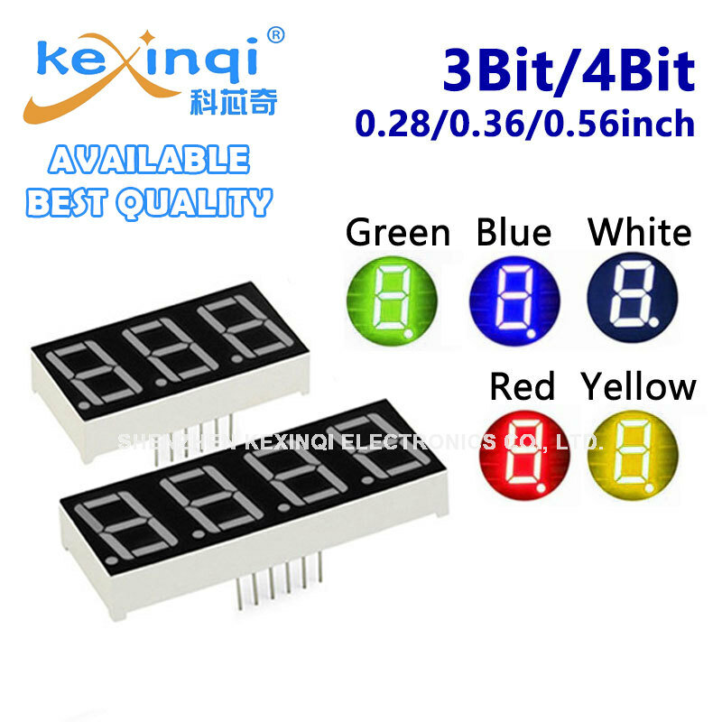 5 قطعة الأخضر LED أرقام عرض 0.28 بوصة 0.36 بوصة 0.56 بوصة 3bit 4Bit الكاثود الأنود 8 الشكل عرض ضوء LED أنبوب رقمي