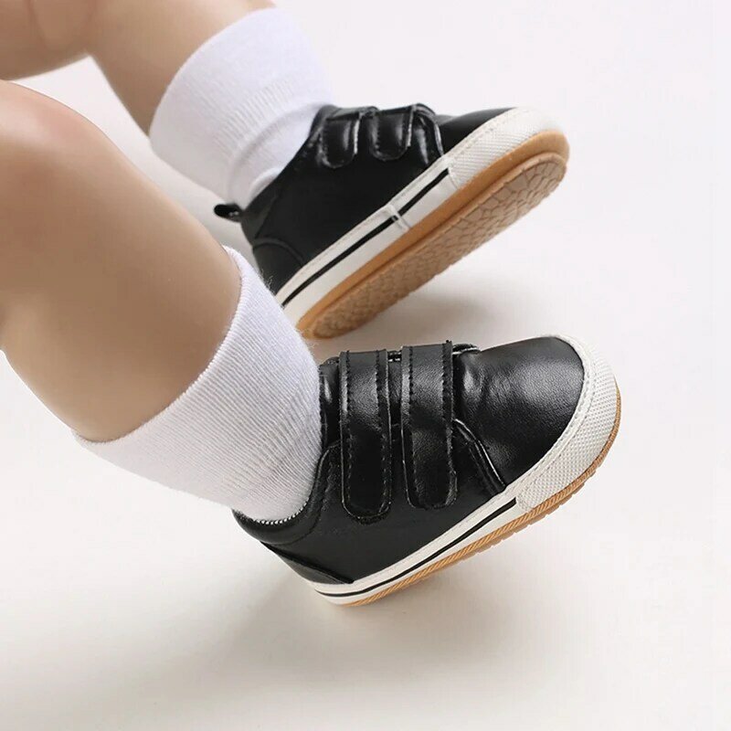 أحذية الرضع النابضة بالحياة: أحذية جلدية للأطفال حديثي الولادة مع نعل مطاطي غير قابل للانزلاق (0-18 شهرًا)