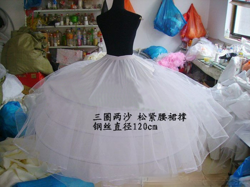 فستان رسمي صخب فستان الزفاف كرينولين الأورجانزا تنورة كبيرة دعم ثلاثة الصلب 2 غزل تنورة كبيرة الدعم