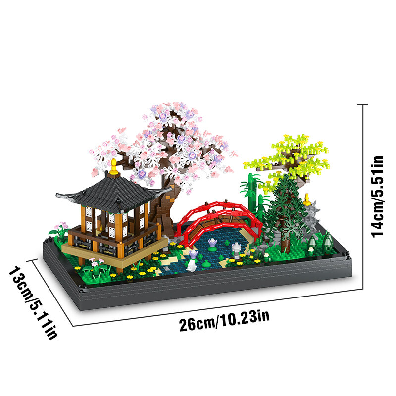 كتل بناء حديقة صغيرة للأطفال ، نموذج أصيص نبات ثلاثي الأبعاد ، شجرة تصنعها بنفسك ، زهر ، جناح صنوبر ، لعبة طوب بناء ، ديكور منزلي ، ألعاب هدايا