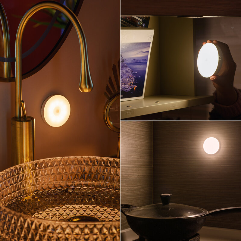 Plutus-Quinn 1000mAh 10 LED أضواء ليلية لاسلكية مع محس حركة الجدار الخفيفة لغرفة النوم مطبخ خزانة الممر مصباح الليل
