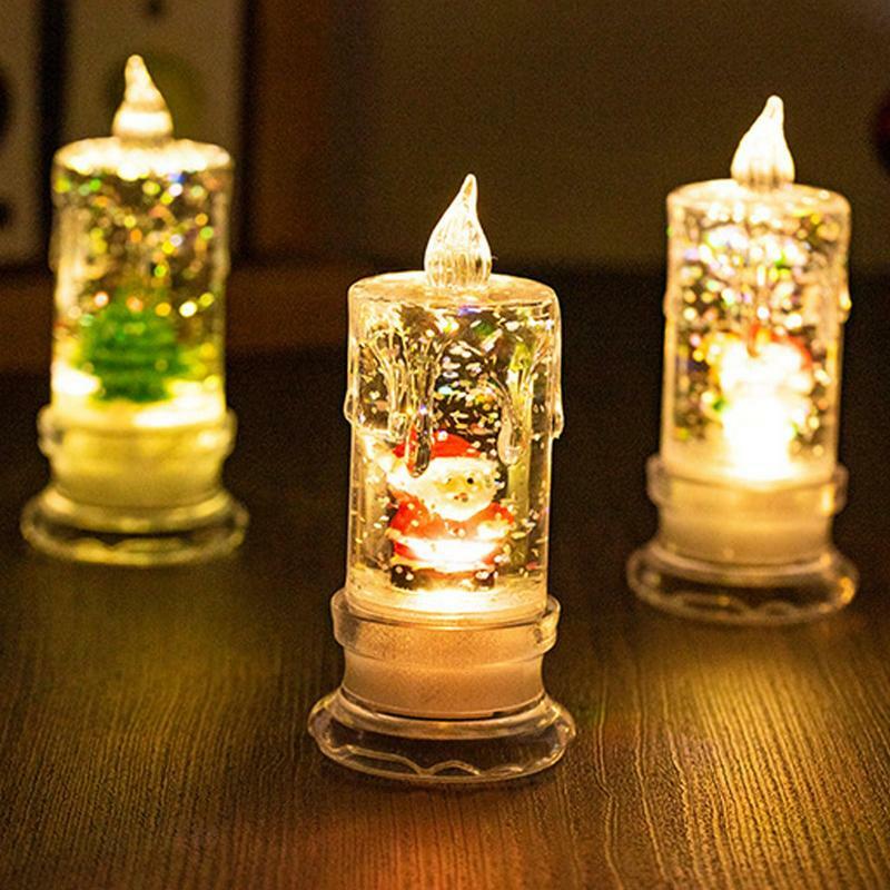 شموع عيد الميلاد الكهربائية مصباح ، ليلة تدفق المياه سبينر فانوس ، ديكور معلقة احتفالي