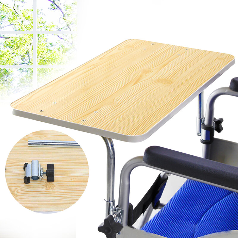 طاولة خشبية على كرسي متحرك مع الملحقات ، صينية قراءة الطعام ، 57x30cm