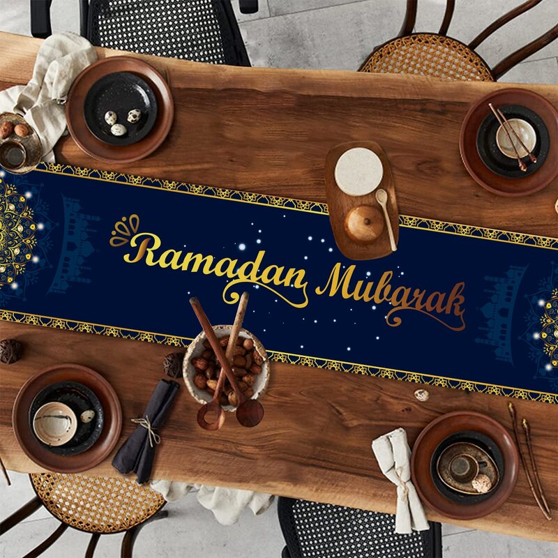 مفرش مائدة عيد مبارك للمنزل ، ديكور رمضان ، مستلزمات حفلات إسلامية ، عيد الأضحى كريم ، 2024