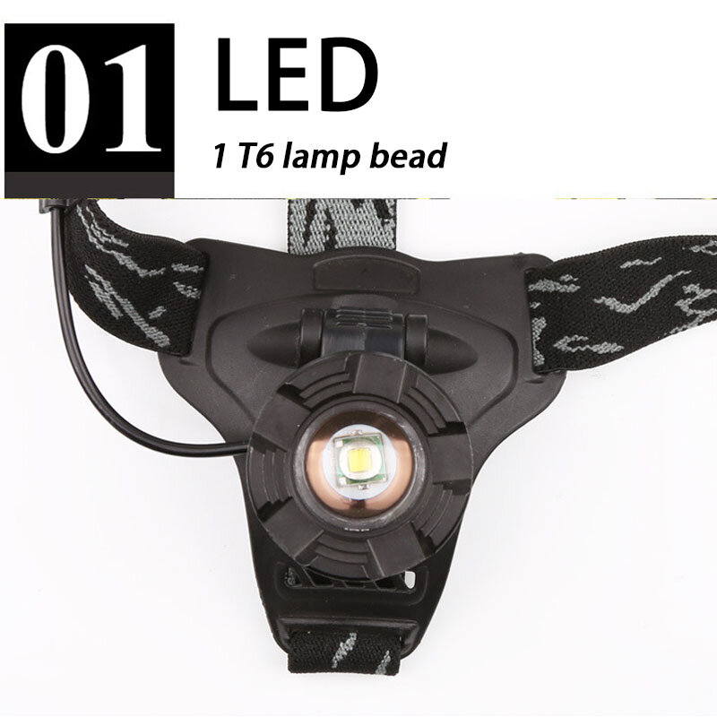 KOOJN-مصابيح أمامية قوية في الهواء الطلق ، أضواء التخييم الصيد ليلة LED ، USB قابلة للشحن الرأس ، المصابيح الأمامية خفيفة الوزن
