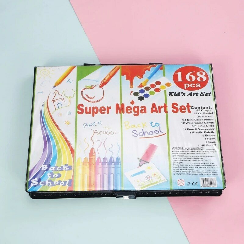 لوازم فنية لأقلام الألوان المائية للفنون والحرف اليدوية، مجموعة من 168 قطعة للرسم والرسم