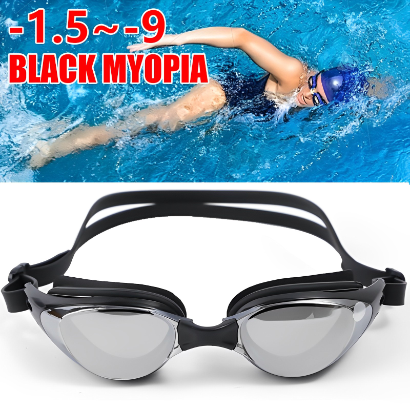 قصر النظر نظارات السباحة وصفة طبية-1.0 ~-9.0 مقاوم للماء مكافحة الضباب السباحة نظارات سيليكون الديوبتر الغوص نظارات الكبار الأطفال