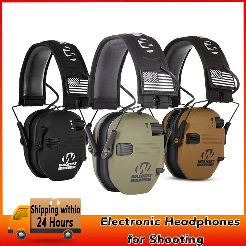 سماعات رأس إلكترونية للتصوير ، ضد الضوضاء ، حماية السمع ، الصيد ، تقليل الضوضاء ، غطاء للأذنين ، NRR23db