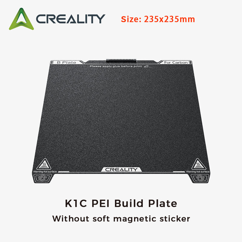 لوحة بناء Creality-PEI بدون ملصق مغناطيسي ناعم ، لوحة Plateform للطباعة K1C ، ملحقات طابعة ثلاثية الأبعاد بلوري ، 235x235mm