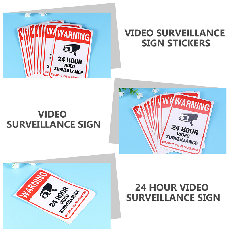 ملصقات مراقبة وتحذير اللافتات اللاصقة ، لافتات فيديو خارجية ، 20 *