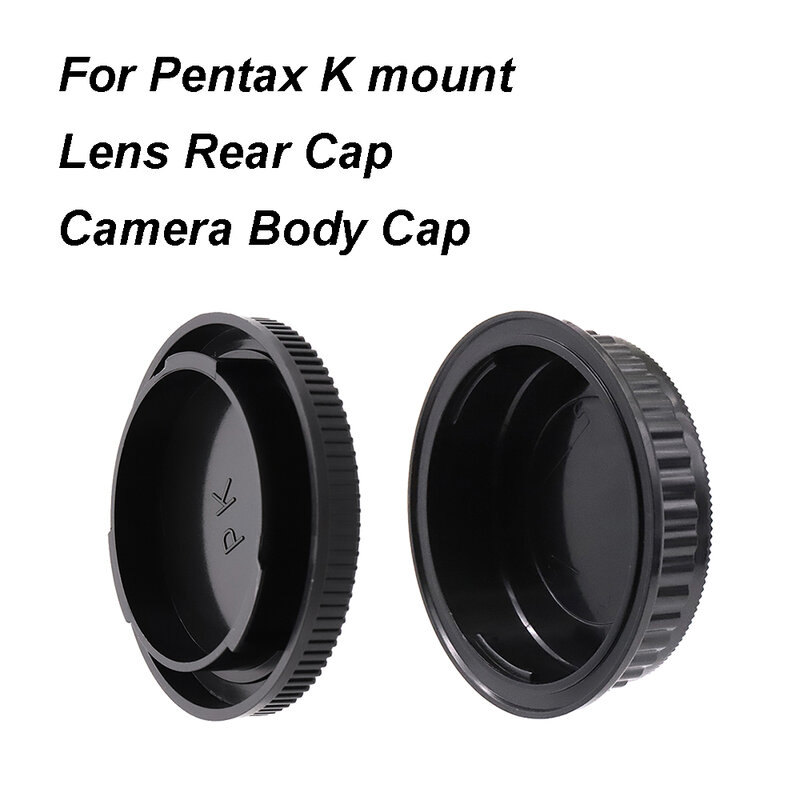 ل Pentax K جبل عدسة الغطاء الخلفي/كاميرا الجسم غطاء بلاستيكي أسود عدسة غطاء مجموعة PK ل Pentax K1 K5 K10 K20 الخ