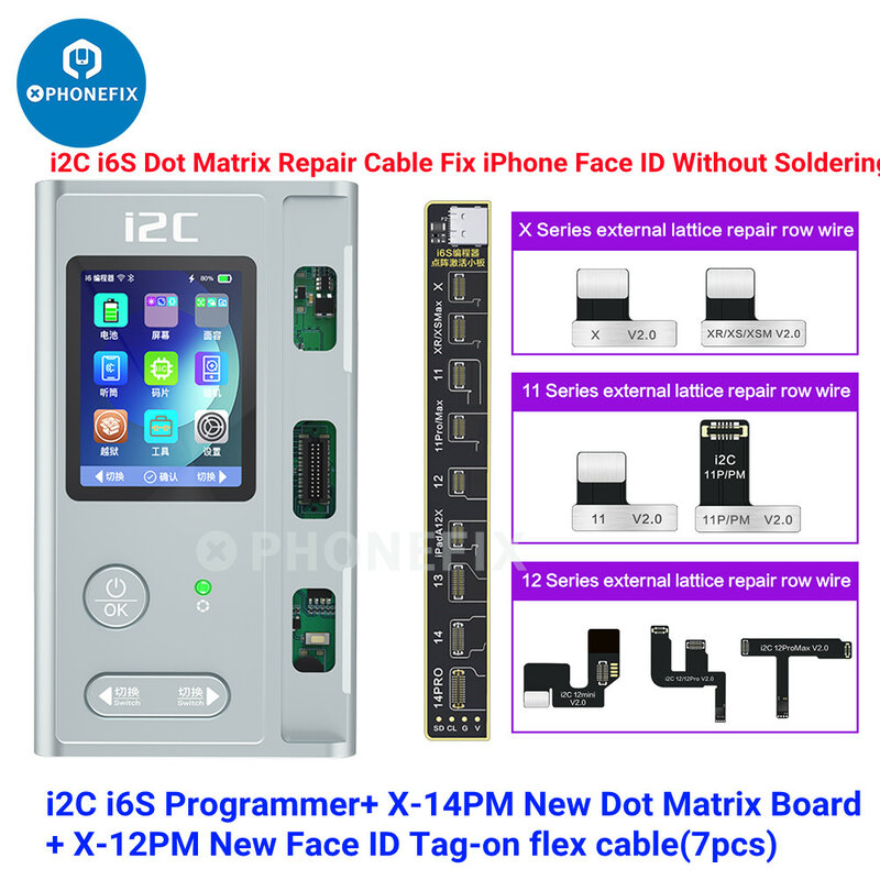 مبرمج ذكي I2c i6s لهاتف iphone 6-15 pro max ، بطارية أصلية ، لون ، وظيفة نغمة حقيقية ، بصمة ، إصلاح مصفوفة نقطة