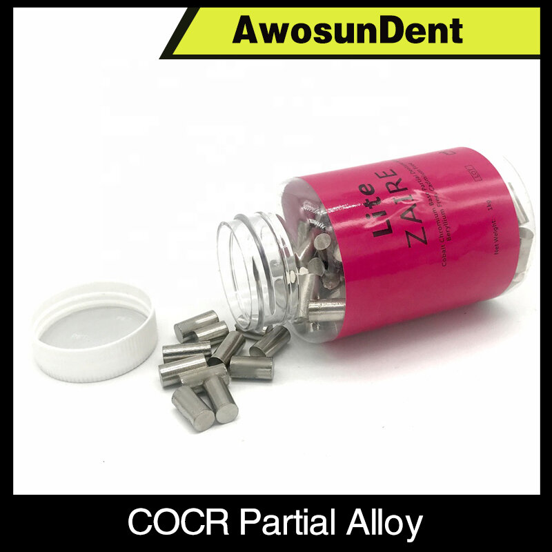 1000G مختبر الأسنان COCR إطار سبيكة لايت زائير الكروم الكوبالت قاعدة أسنان جزئية معدنية