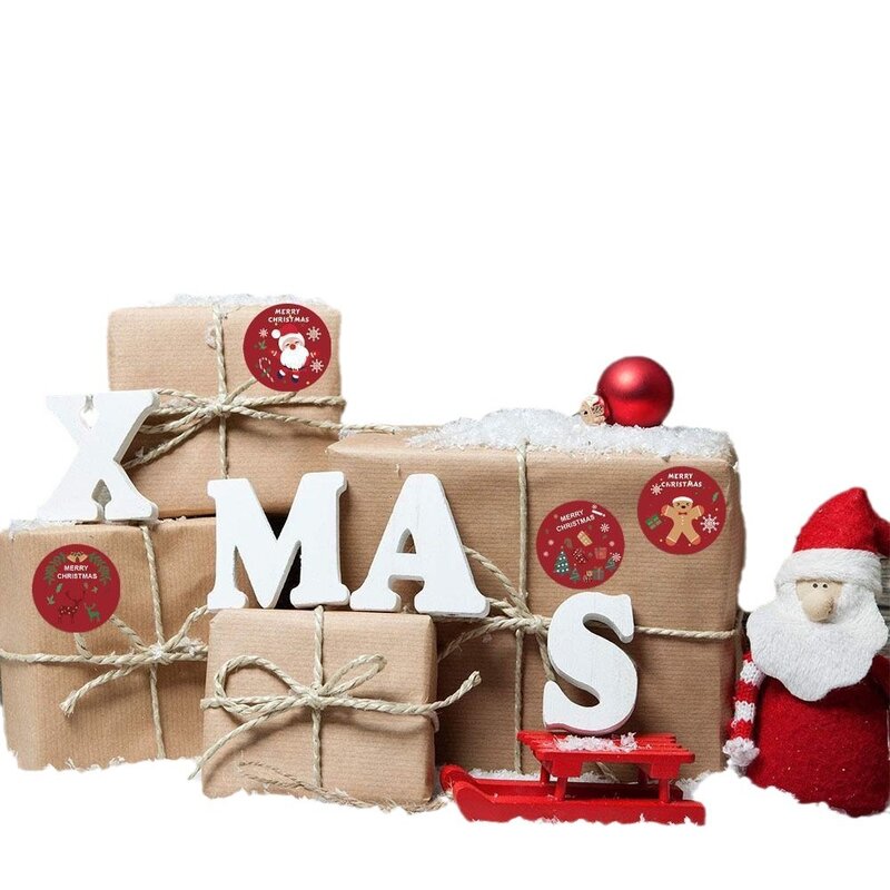 عيد الميلاد سانتا ختم ملصقات ، عيد الميلاد هدية صندوق ، دعم حزمة ، مغلف التسمية ، الزخرفية ختم ، سجل القصاصات ملصقا ، 2.5 سنتيمتر ، 100-500 قطعة
