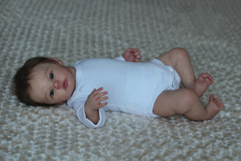 BZDOLL 48 سنتيمتر لينة سيليكون تولد من جديد دمية طفل مع نسيج الرخام ثلاثية الأبعاد الجلد الأوردة مرئية ، 19 بوصة واقعية لعبة بيبي الوليد Boneca