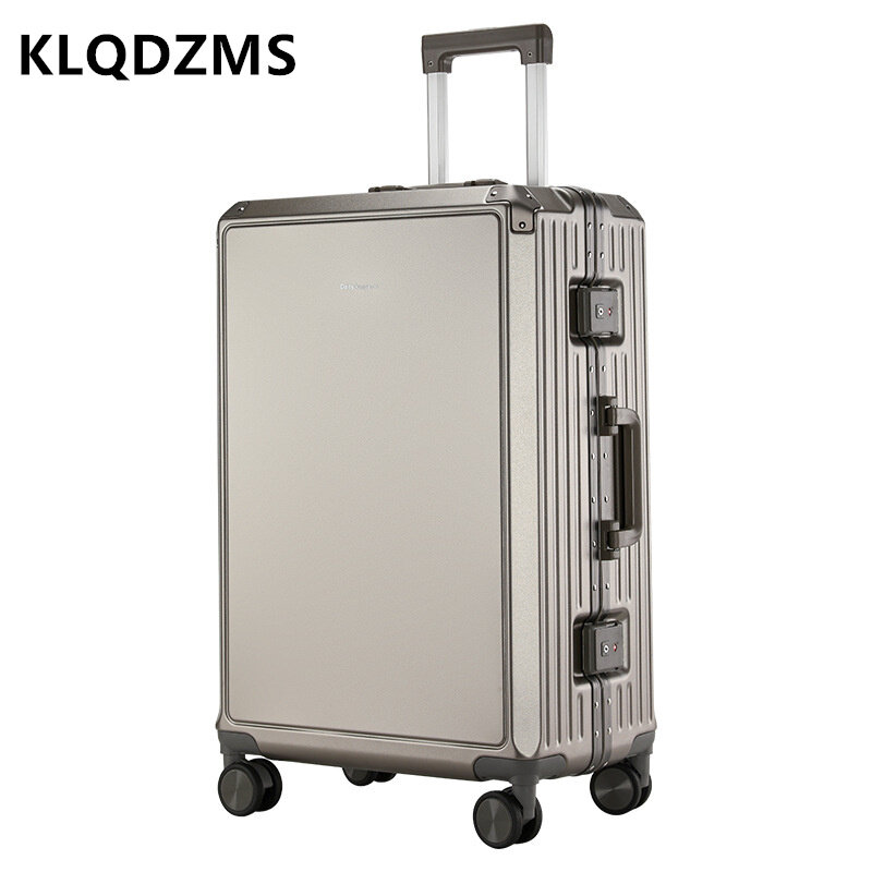 KLQDZMS 20 "22" 24 "26 بوصة عالية الجودة حقيبة الألومنيوم الإطار عربة صندوق الصعود الطالب كلمة السر صندوق المتداول الأمتعة