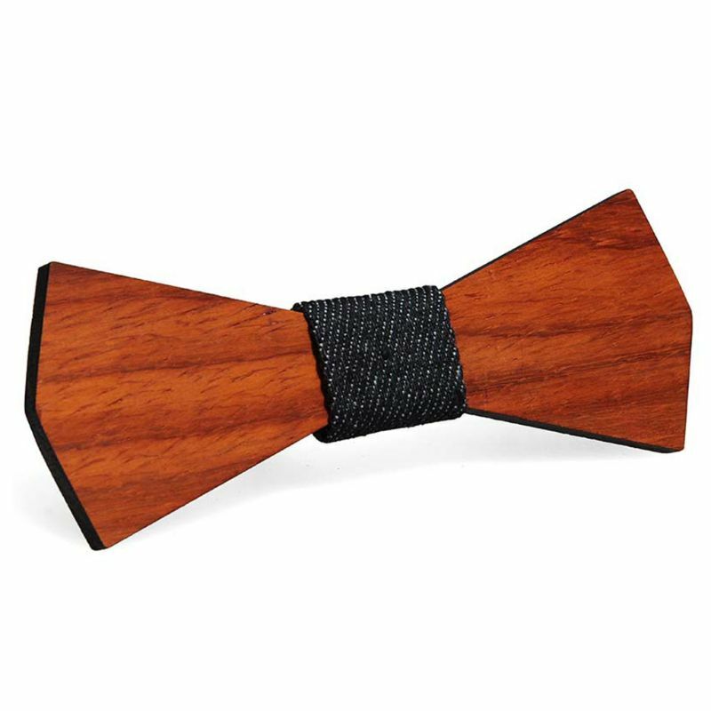 ربطة عنق رجالي مصنوعة يدويًا من خشب الورد منحوتة بالزهور وشارب ولحية فينت دروبشيب