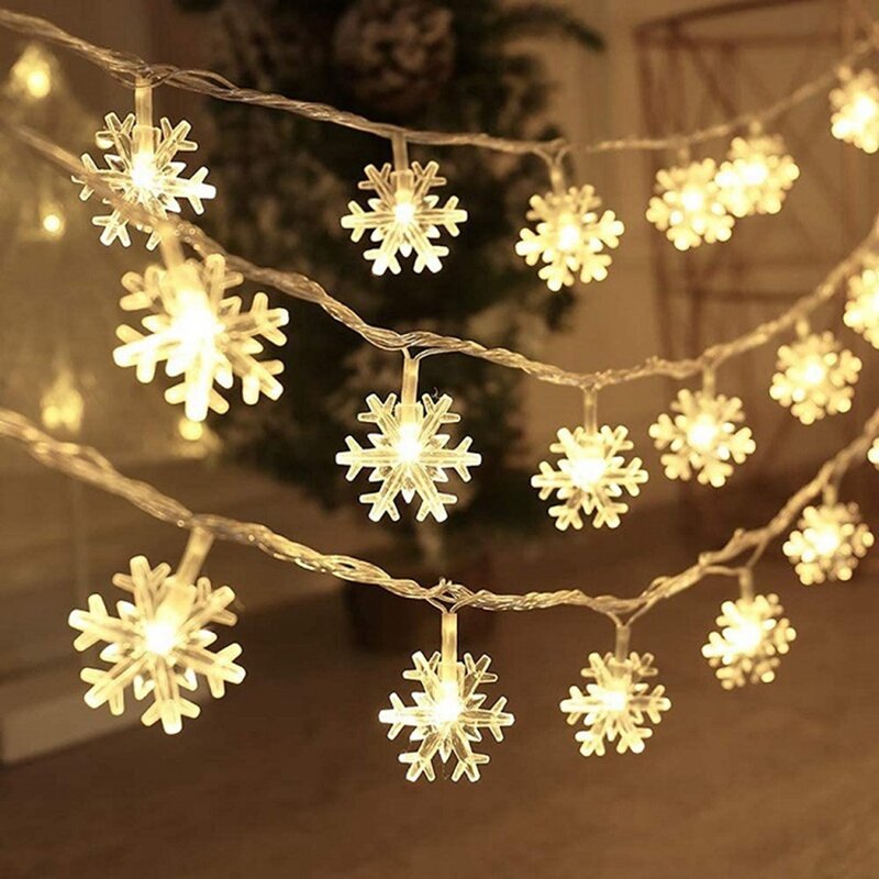في الهواء الطلق ندفة الثلج LED ضوء سلسلة ، ديكور حديقة عيد الميلاد ، ديكور الإضاءة عطلة ، ديكور الزفاف ، دائم ، 1.5 متر ، 10 مصباح