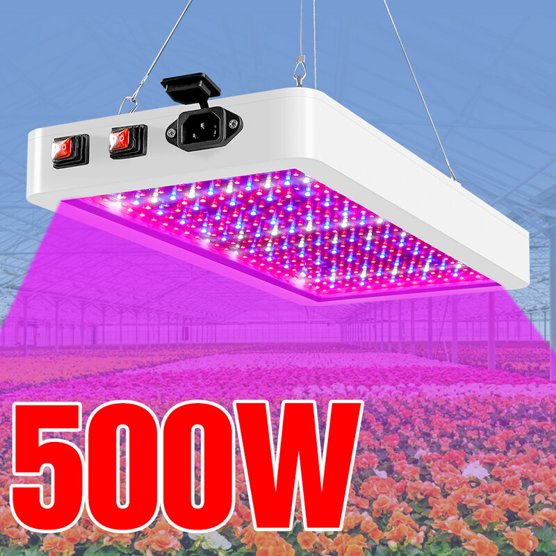 LED تنمو ضوء داخلي الزراعة المائية Phytolamp للنباتات 300 واط 500 واط LED الطيف الكامل الدفيئة النبات الكم مجلس لمبة الخضار زهرة
