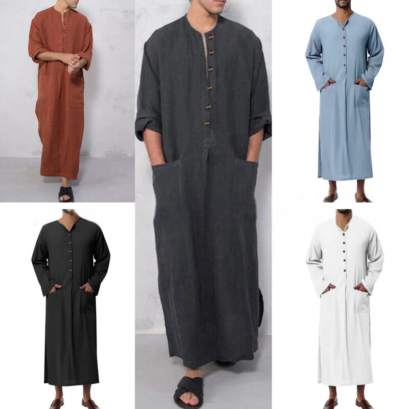ثوب رجالي فضفاض بأكمام طويلة للصلاة ، أثواب إسلامية ، قفطان ، ثوب جبة ، ملابس إسلامية ، الشرق الأوسط ، دبي ، المملكة العربية السعودية