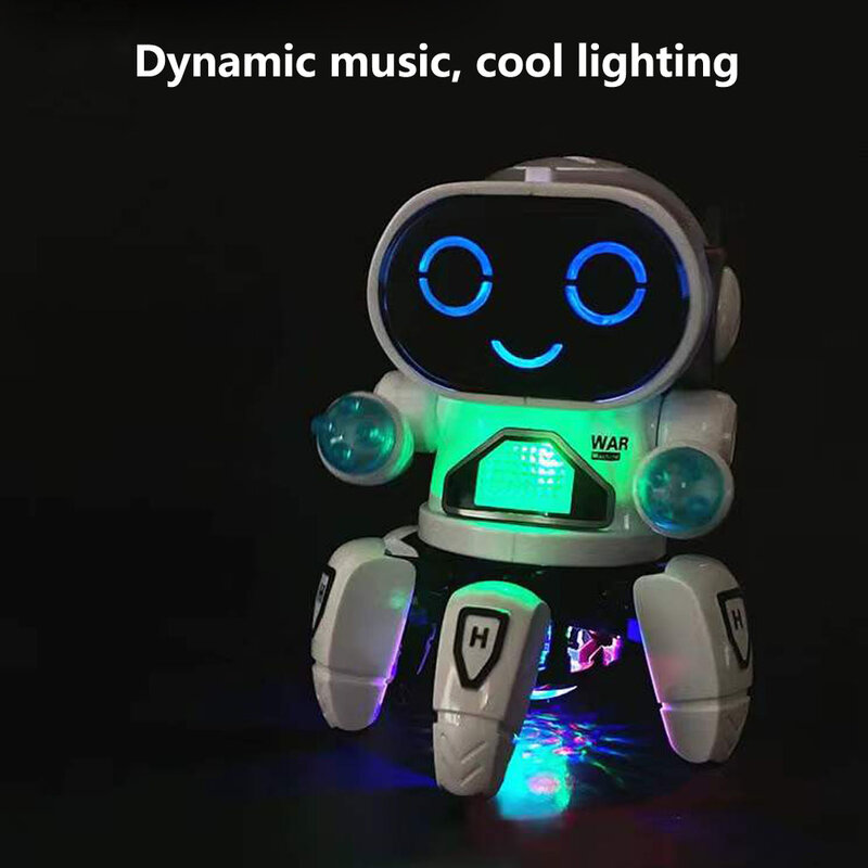 روبوت الرقص الكهربائي لعبة الحيوانات الأليفة الموسيقية الساطعة 6 مخالب الأخطبوط العنكبوت روبوت ألعاب تعليمية تفاعلية للأطفال هدية
