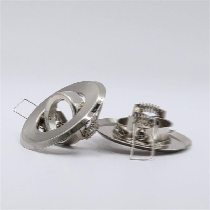 حامل مصباح نيكل قابل للتعديل بزاوية قابل للحمل ، حاوية إضاءة بقعة معدنية ، فتحة دائرية مقطوعة ، استبدال سهل ، 45 *