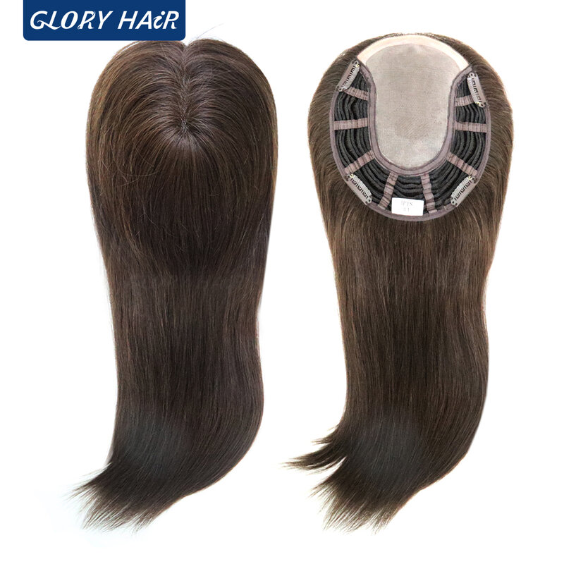 GLORYHAIR-TP18-الصينية ريمي الشعر البشري توبر للنساء 14 بوصة الطبيعية مستقيم الشعر المستعار النساء 3 مقاطع الشعر على خصلات شعر