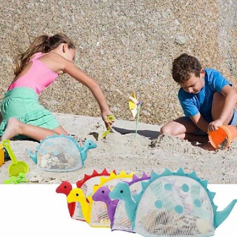 حقيبة كروسبودي في الهواء الطلق للأطفال ، على شكل ديناصور الرمال بعيدا ، حاويات قذيفة ، تخزين لعبة ، شبكة حقيبة الشاطئ ، حقيبة الكتف الأطفال